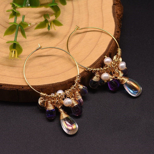 Elegant Czech Crystal & Pearl Earrings | 925 Silver, Gold Plated | TrendyAffordables - TrendyAffordables - 0
