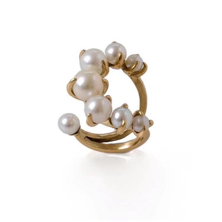 Elegant Gradient Crescent Pearl Ring | Women's Jewelry | TrendyAffordables - TrendyAffordables - 0