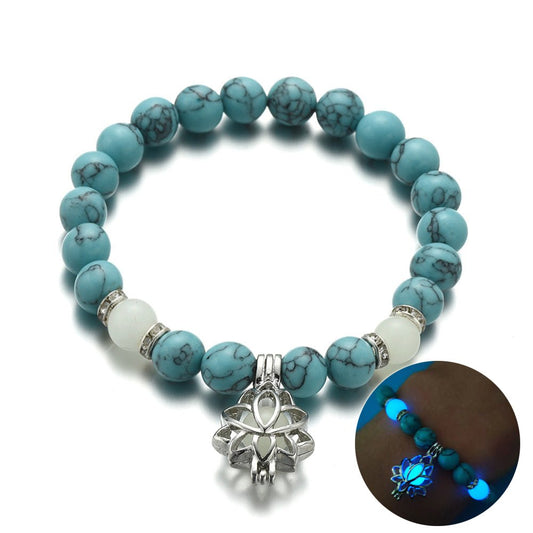 Glow-In-The-Dark Lotus Stone Bracelet | Yoga Healing Jewelry - TrendyAffordables - TrendyAffordables - 0