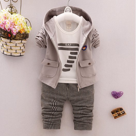 Kids' Trendy Striped Zipper Suit - Spring/Autumn Collection - TrendyAffordables - 0