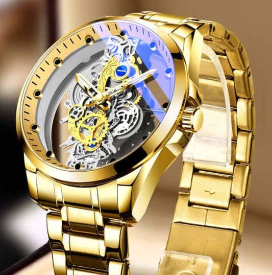 Men's Luxury Skeleton Quartz Watch | Vintage Gold Design | TrendyAffordables - TrendyAffordables - 0
