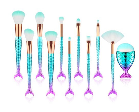 Mermaid Tail Makeup Brushes Set - TrendyAffordables - TrendyAffordables - 0