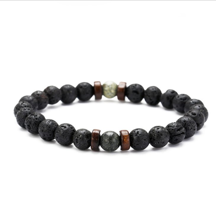 Personality Men's Black Volcanic Stone Bracelet | TrendyAffordables - TrendyAffordables - 0