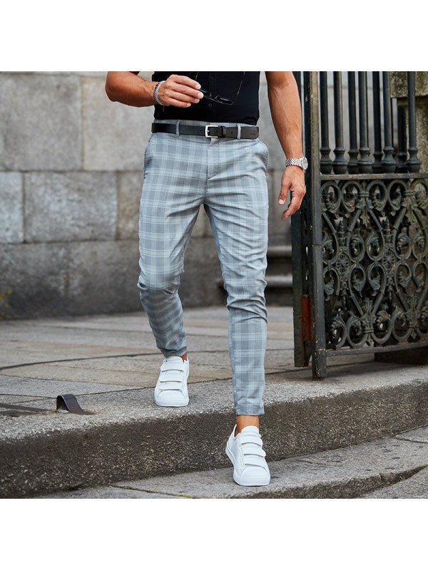 Stylish Plaid Print Men's Casual Trousers | TrendyAffordables - TrendyAffordables - 0