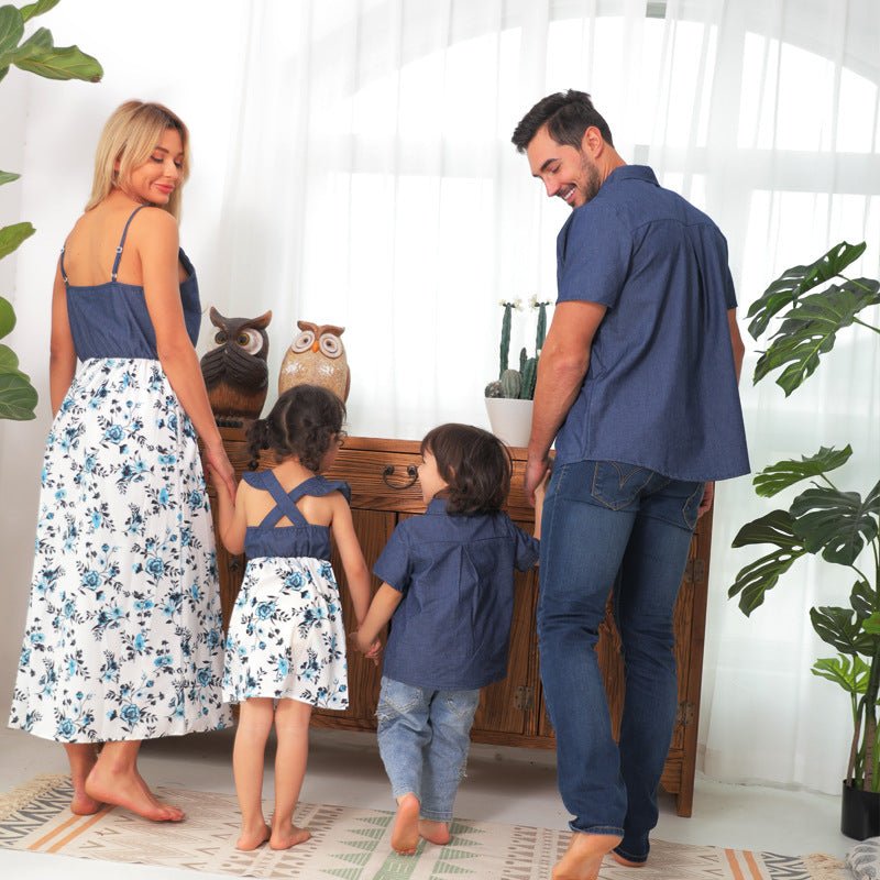 Trendy Denim Family Matching Sling Skirt Set - TrendyAffordables - TrendyAffordables - 0