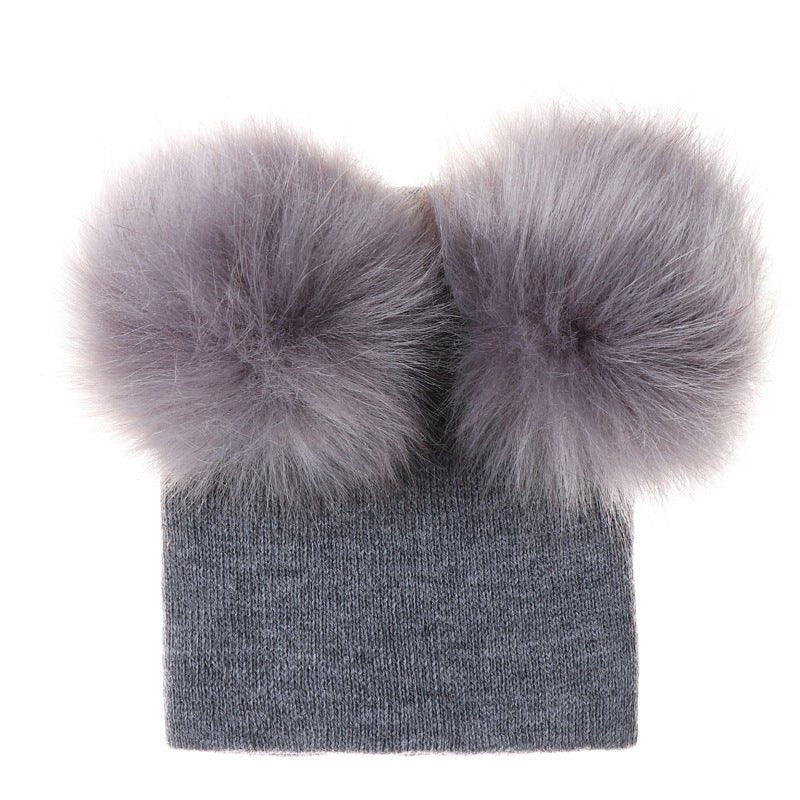 Trendy Mikkie Dual-Pom Knit Hat for Kids - TrendyAffordables - TrendyAffordables - 0