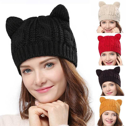TrendyAffordables | Cute Handmade 3D Knitted Cat Ear Beanie - TrendyAffordables - 0