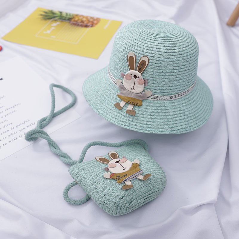 TrendyAffordables | Girls' Cute Rabbit Straw Hat & Bag Set - TrendyAffordables - 0