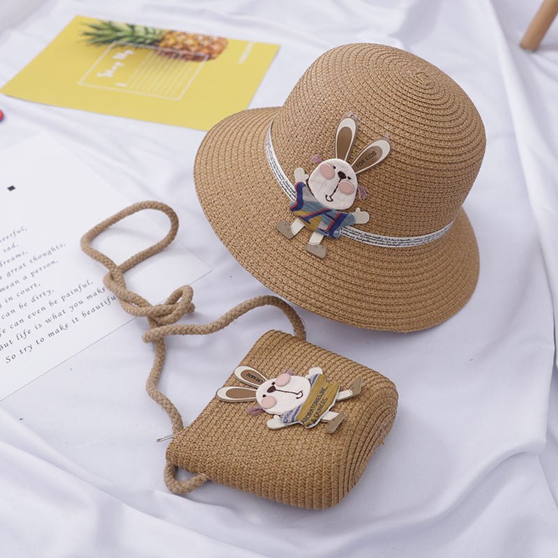 TrendyAffordables | Girls' Cute Rabbit Straw Hat & Bag Set - TrendyAffordables - 0