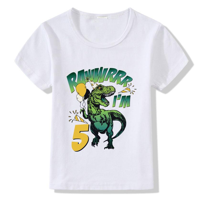TrendyAffordables | Kids' Dinosaur Birthday T-shirt - TrendyAffordables - 0