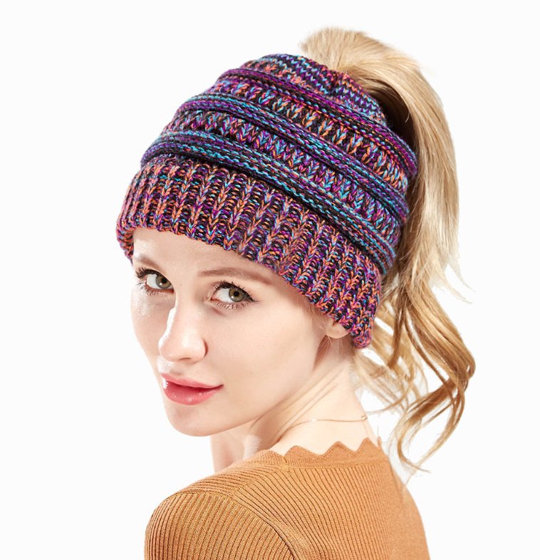 TrendyAffordables Knitted Wool Ponytail Hat | Stylish & Cozy - TrendyAffordables - 0