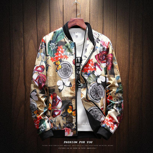 TrendyAffordables Men's Floral Bomber Jacket | Stylish & Affordable Outerwear - TrendyAffordables - 0