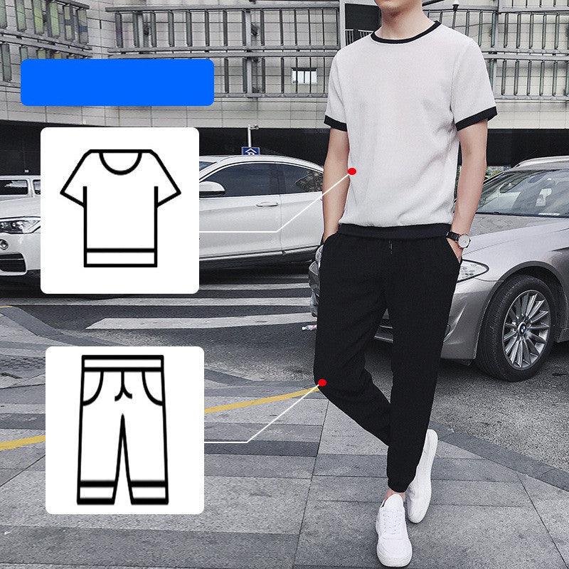TrendyAffordables | Men's Ice Silk Summer T-Shirt Set | Casual Linen Suit - TrendyAffordables - 0