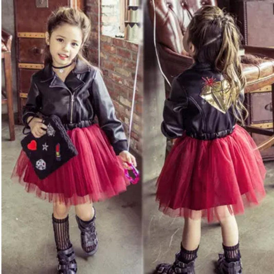 TrendyAffordables | Sequin-Embellished Leather Princess Dress for Girls - TrendyAffordables - 0