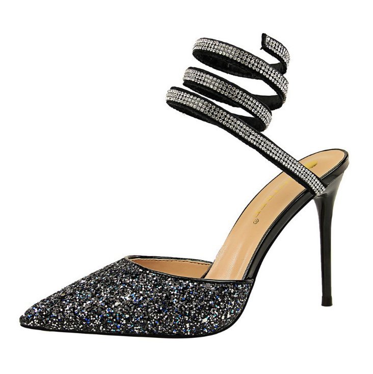 TrendyAffordables Shiny Sequined High Heeled Sandals - TrendyAffordables - 0