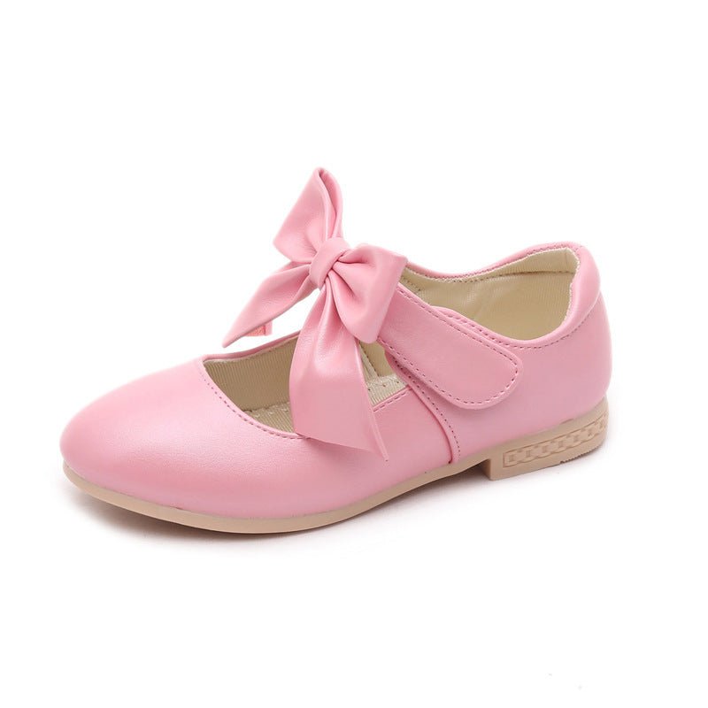 TrendyAffordables | Stylish White Leather Girls' Shoes with Bowknot - TrendyAffordables - 0