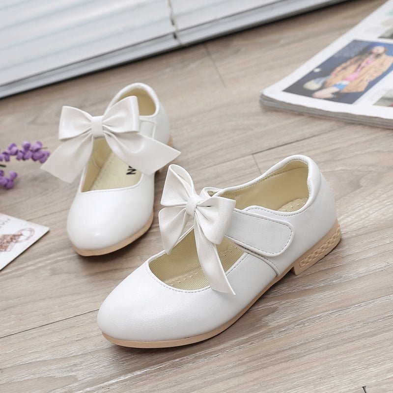 TrendyAffordables | Stylish White Leather Girls' Shoes with Bowknot - TrendyAffordables - 0