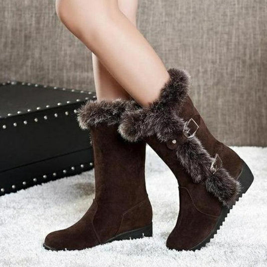 TrendyAffordables | Stylish Women's Winter Mid-Calf Fur Boots - TrendyAffordables - 0