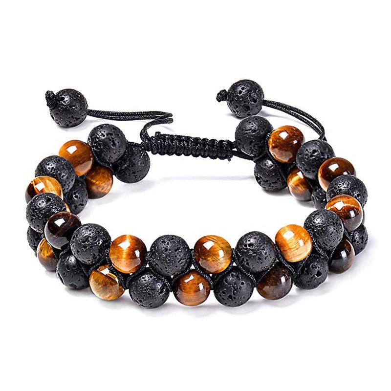 TrendyAffordables Tiger Eye & Matte Black Agate Couple Bracelets | Stylish Bracelet Set - TrendyAffordables - 0