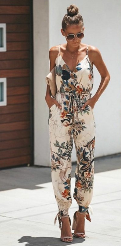 TrendyAffordables Women's Floral Print Spaghetti Strap Jumpsuit - TrendyAffordables - 0