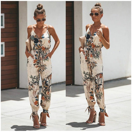 TrendyAffordables Women's Floral Print Spaghetti Strap Jumpsuit - TrendyAffordables - 0