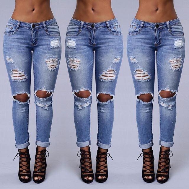 TrendyAffordables | Women's Skinny Ripped Jeans - Distressed & Affordable - TrendyAffordables - 0