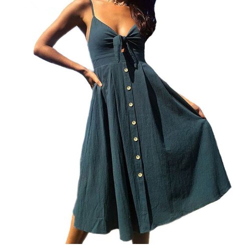 TrendyAffordables | Women's Summer Sleeveless Backless Strap Sheath Dress - TrendyAffordables - 0