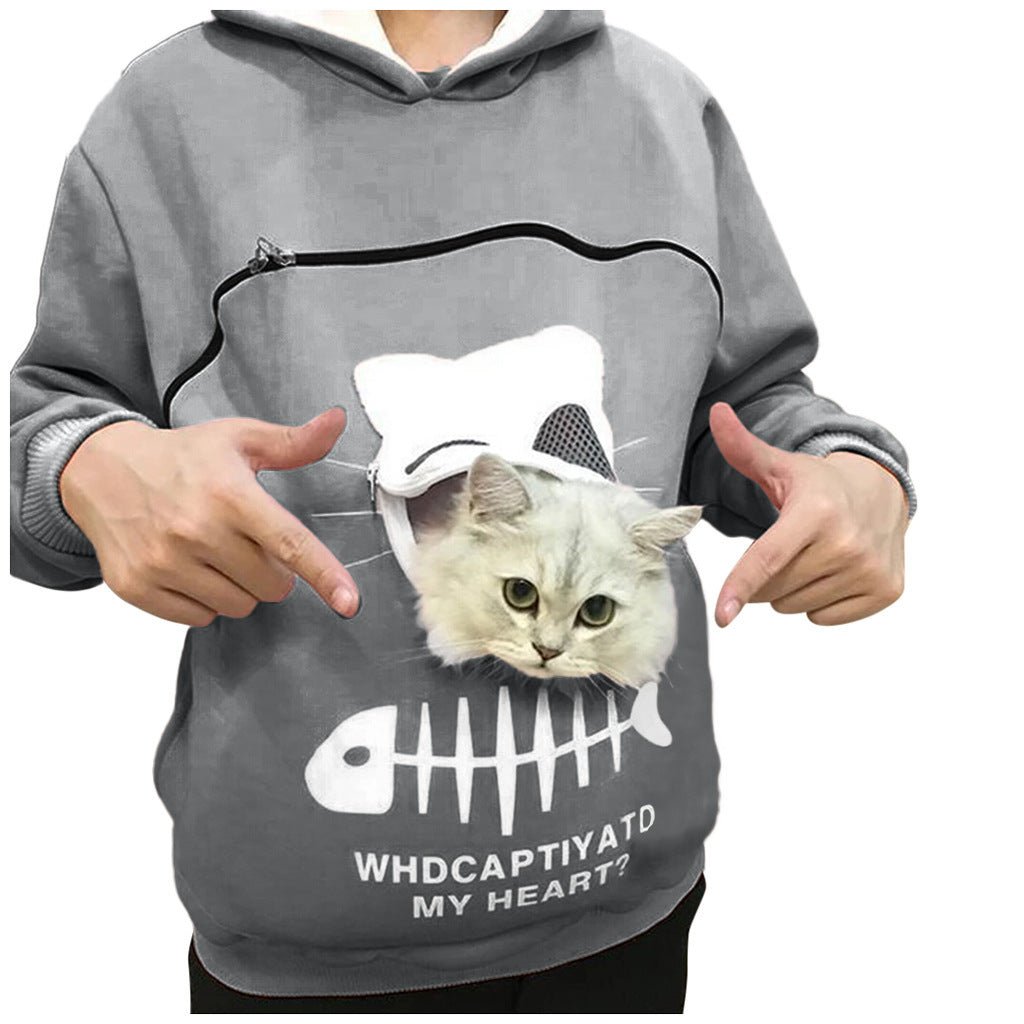 Women's Cat Pocket Hoodie Sweatshirt | TrendyAffordables - TrendyAffordables - 0