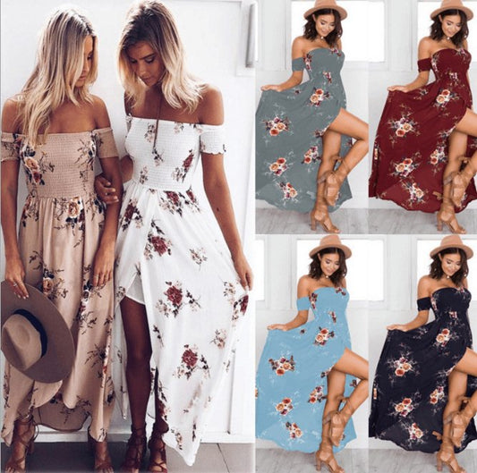 Women's Off-Shoulder Boho Summer Dress | TrendyAffordables - TrendyAffordables - 0