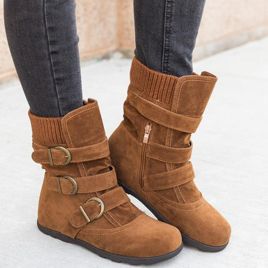 Women's Trendy Winter Boots | Strap Buckle Casual Shoes - TrendyAffordables - TrendyAffordables - 0