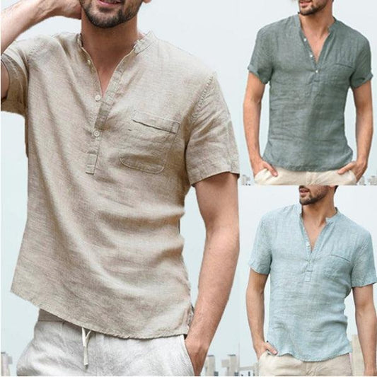 Men's TrendyAffordables Linen Beach Shirt | Stylish, Comfortable, Affordable - TrendyAffordables - 4