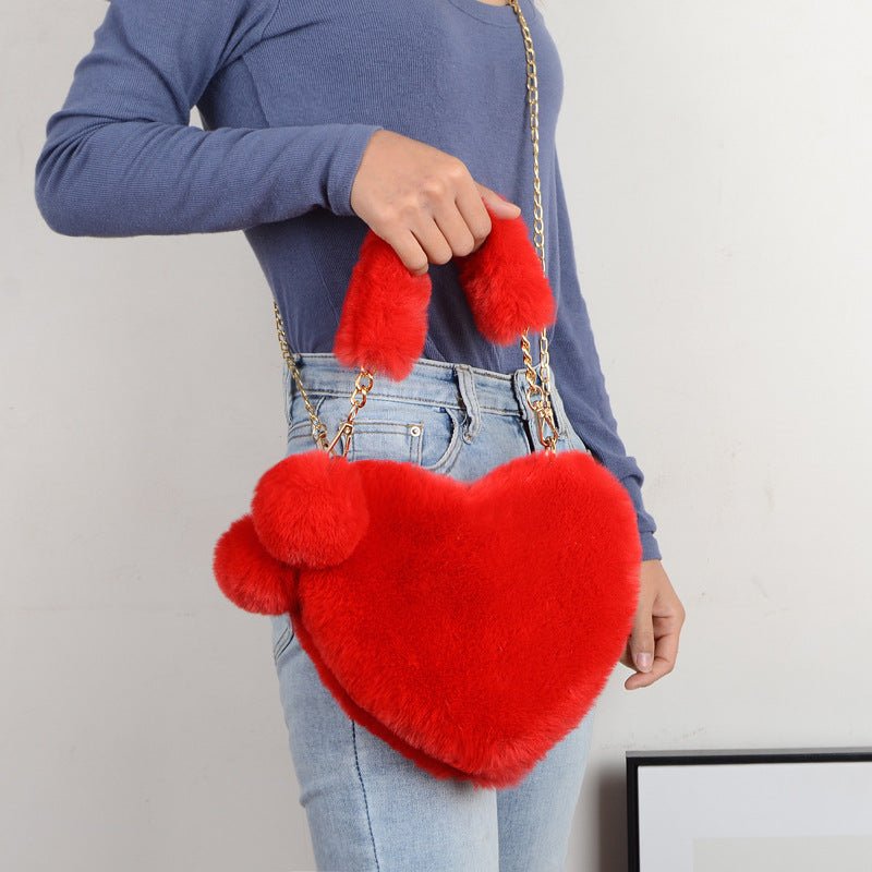 TrendyAffordables | Heart-Shaped Plush Handbag - Love Bags Collection - TrendyAffordables - 4