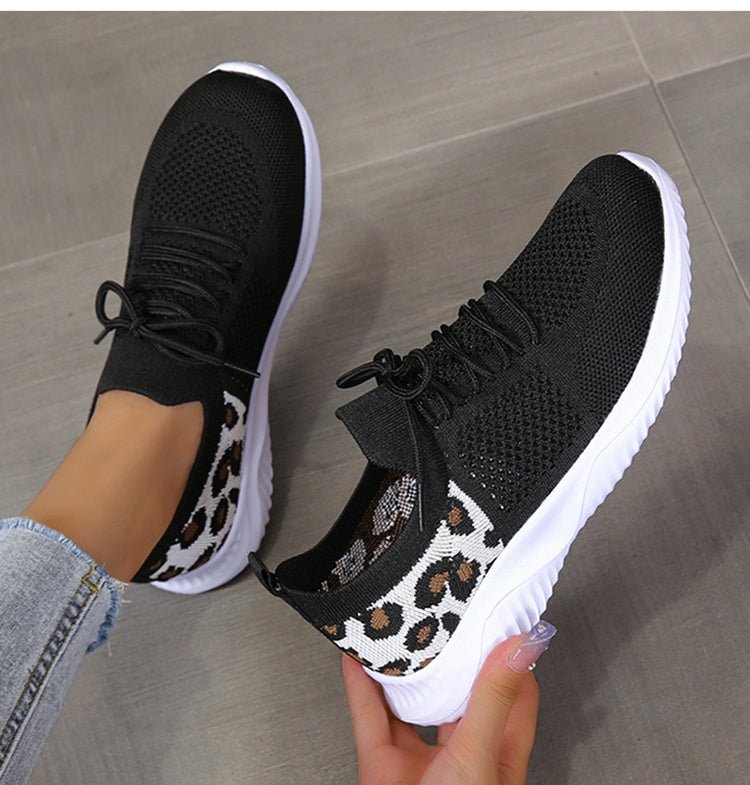 TrendyAffordables Leopard Print Lace-Up Sneakers for Women - TrendyAffordables - 4