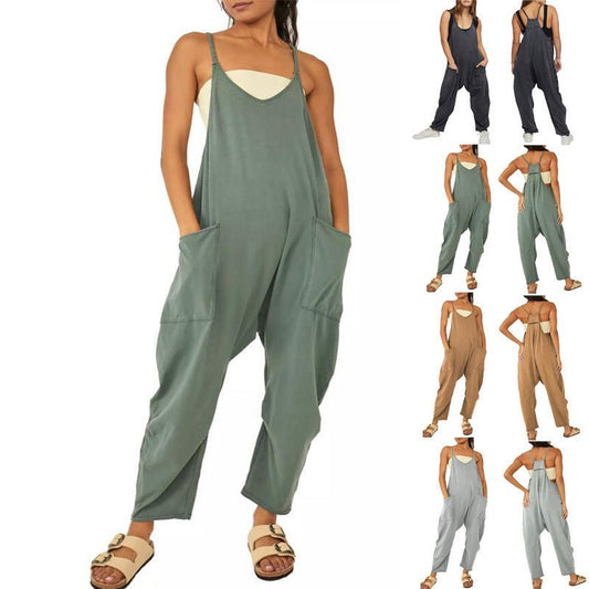 TrendyAffordables | Women's Loose Sleeveless Jumpsuits with Pockets - TrendyAffordables - 4
