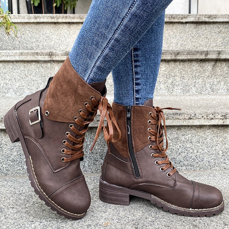 Women's Low Heel Lace-up Martin Boots | TrendyAffordables - TrendyAffordables - 4