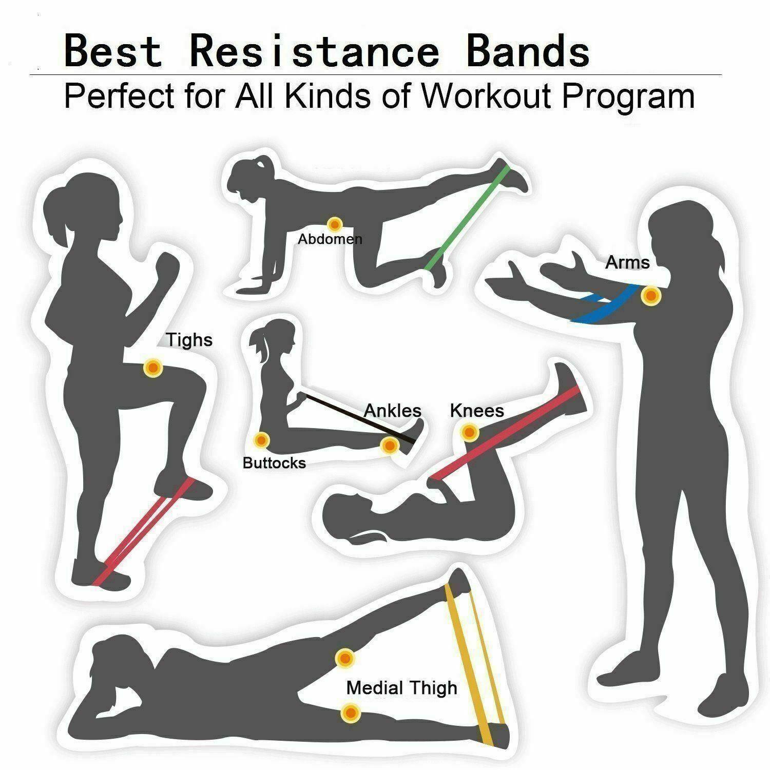 5-Piece TrendyAffordables Resistance Bands Set | CrossFit, Yoga, Fitness & More - TrendyAffordables - 5