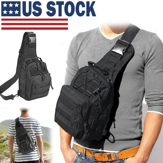 Tactical Black Sling Bag | TrendyAffordables Men's Molle Body Pack - TrendyAffordables - 5