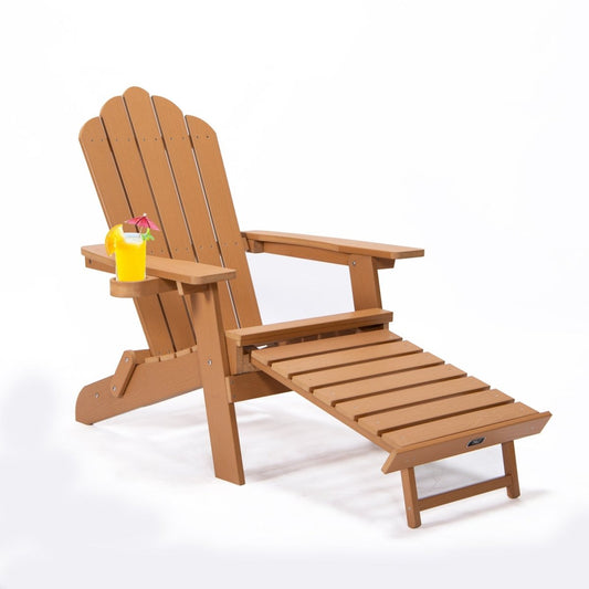 TrendyAffordables Folding Adirondack Chair with Ottoman and Cup Holder - TrendyAffordables - 5