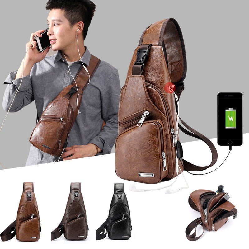 USB Charging Men's Crossbody Bag | TrendyAffordables - TrendyAffordables - 5