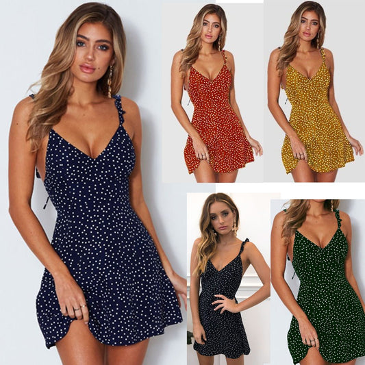 TrendyAffordables | Polka-dot Strappy Summer Dress | Women's Fashion - TrendyAffordables - 0